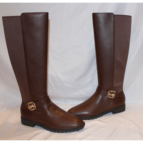 COACH FARRAH TALL LEATHER RIDING BOOTS WALNUT BROWN NIB‎ $225 - Picture 2 of 9
